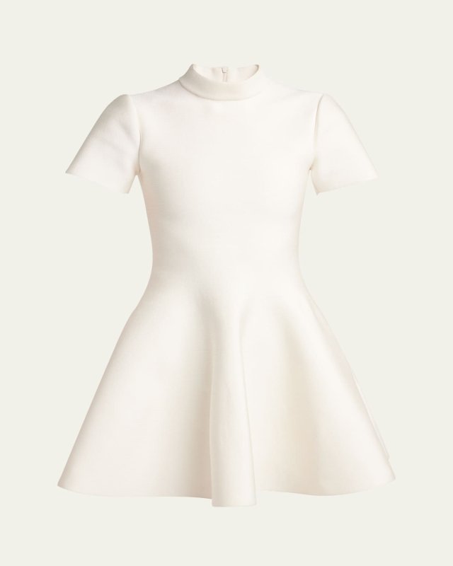 Fit-Flare Knit Mini Dress